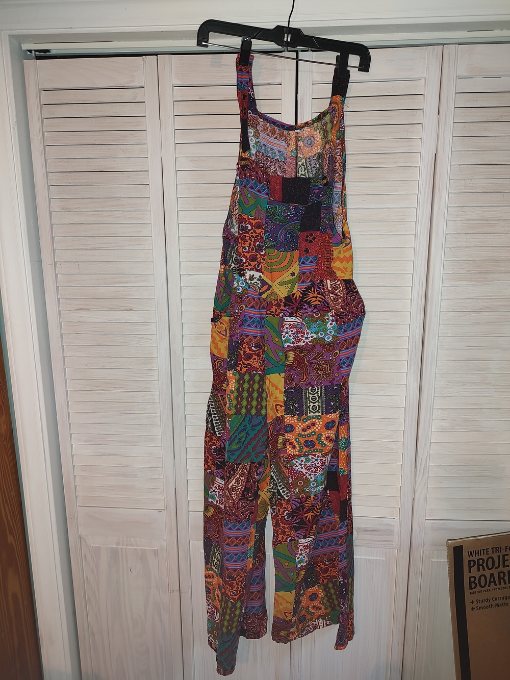 Patchwork Cotton Overalls XL 3 Pockets